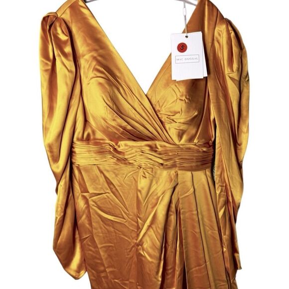 NWT MAC DUGGAL A-line Satin elegant train gown size 12 - Picture 8 of 10